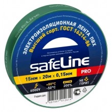 Изолента "SAFELINE" 15мм/20м /желт-зел