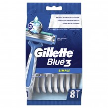 Бр станок GILLETTE BLUE Simple3 однораз 8шт  