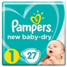 Подгузники PAMPERS New Baby-Dry Newborn 2-5кг 27шт