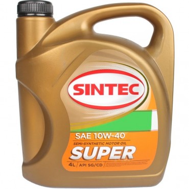 Масло моторное SINTEC Супер SAE 10W-40 API SG/CD 4.0л п/синт пласт
