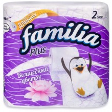 Т/бумага Familia Plus 2-слоя 4шт Волшебный цветок