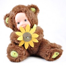 ***Кукла Медвежонок с цветочком 20см Anna De Wailly