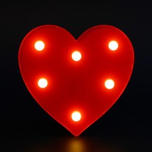 Светильник в виде сердечка, 17*16.2*3.3см 2*АА 695-098