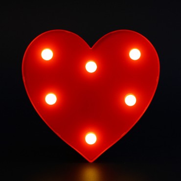 Светильник в виде сердечка, 17*16.2*3.3см 2*АА 695-098